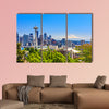 Seattle downtown skyline and Mt. Rainier, Washington Multi panel canvas wall art