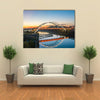 Nashville, Tennessee downtown skyline with Cumberland River in USA Multi panel canvas wall art