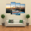 Nashville, Tennessee downtown skyline with Cumberland River in USA Multi panel canvas wall art