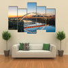 Nashville, Tennessee downtown skyline with Cumberland River in USA Multi panel canvas wall art