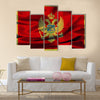 Montenegrin flag Multi panel canvas wall art