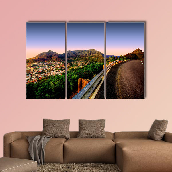 Beautiful view of Table Mountain in Cape Town multi panel canvas wall art