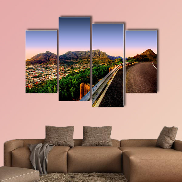 Beautiful view of Table Mountain in Cape Town multi panel canvas wall art