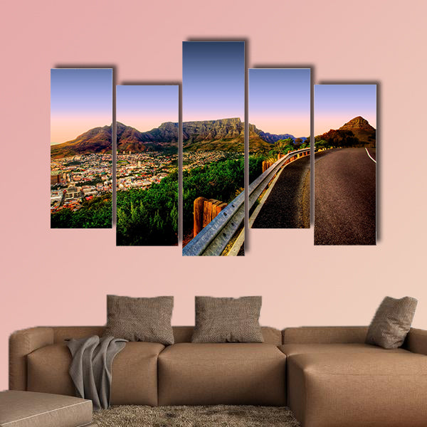 Beautiful view of Table Mountain in Cape Town multi panel canvas wall art