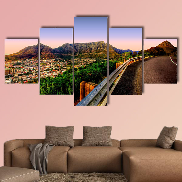 Beautiful view of Table Mountain in Cape Town multi panel canvas wall art