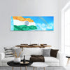 Indian flag on beautiful sky background panoramic canvas wall art