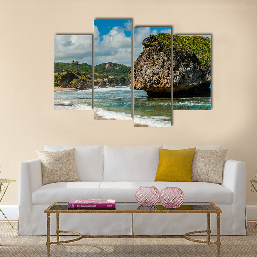 The Standing Rock in Barbados Multi panel canvas wall art