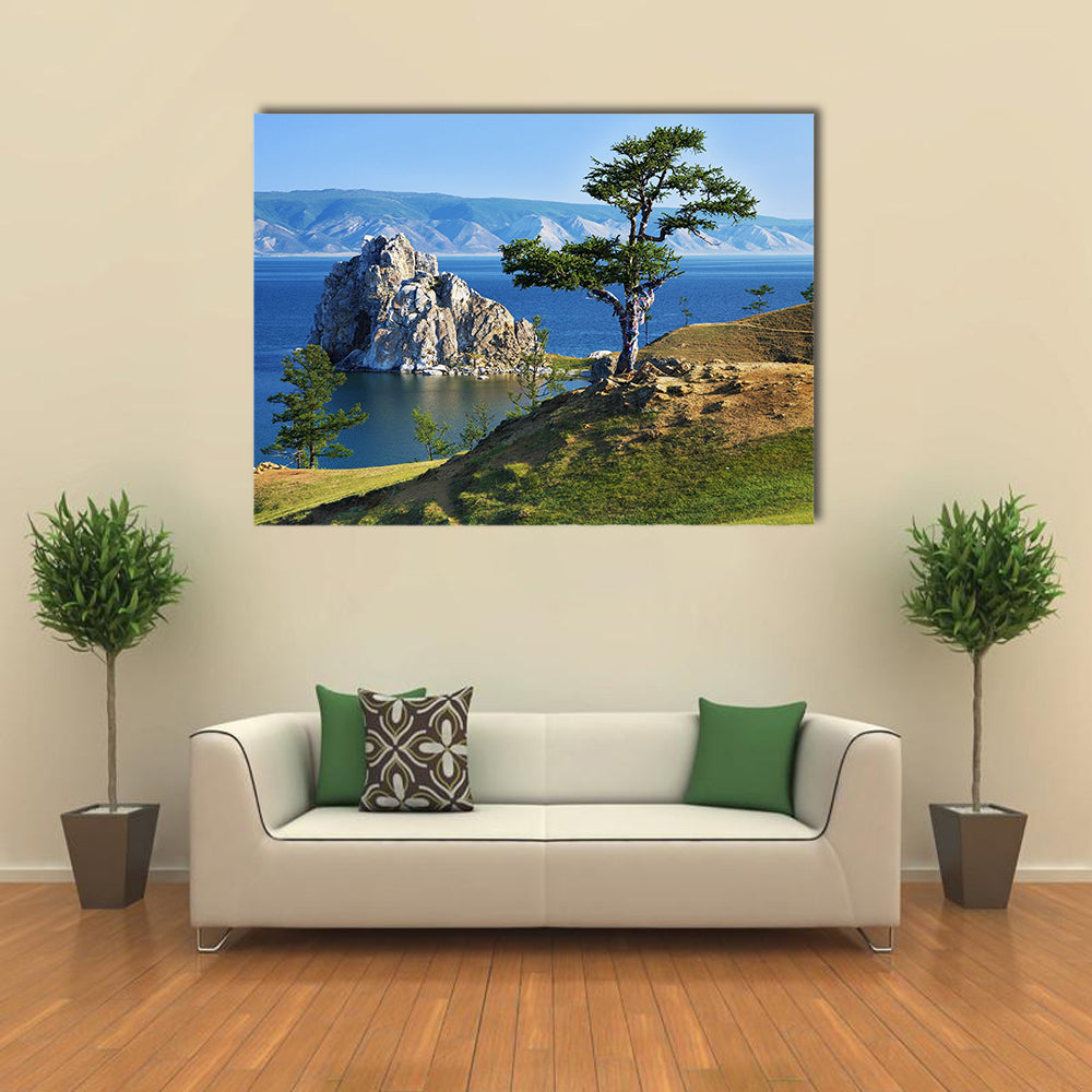 Scene Of Trees Of Desire On Cape Burhan On Lake Baikal, Russia,Multi Panel Canvas Wall Ar