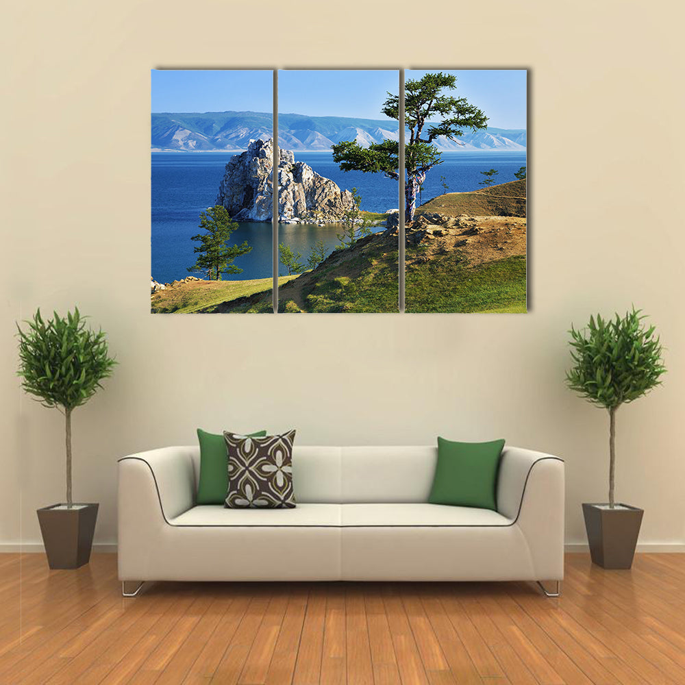 Scene Of Trees Of Desire On Cape Burhan On Lake Baikal, Russia,Multi Panel Canvas Wall Ar