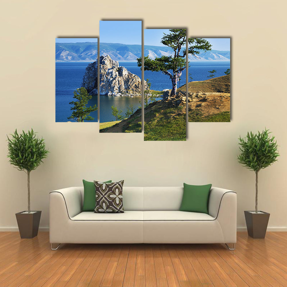 Scene Of Trees Of Desire On Cape Burhan On Lake Baikal, Russia,Multi Panel Canvas Wall Ar