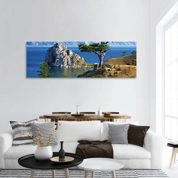 Desires tree on Burhan of Olkhon Island ,Lake Baikal, Russia panoramic canvas wall art