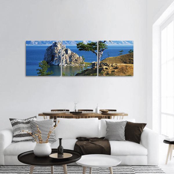 Desires tree on Burhan of Olkhon Island ,Lake Baikal, Russia panoramic canvas wall art
