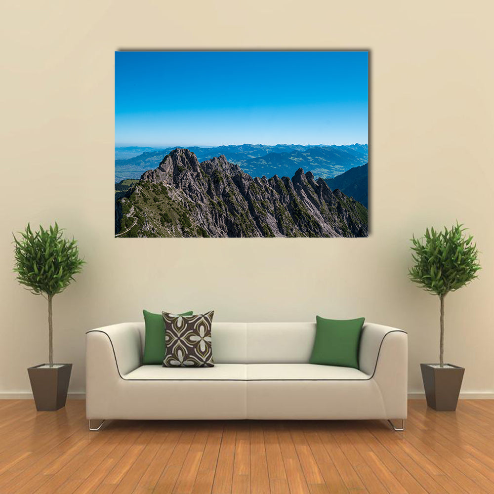 The Drei Schwesterns Mountains Looking Over Switzerland, Liechtenstein and Austria, Multi Panel Canvas Wall Art