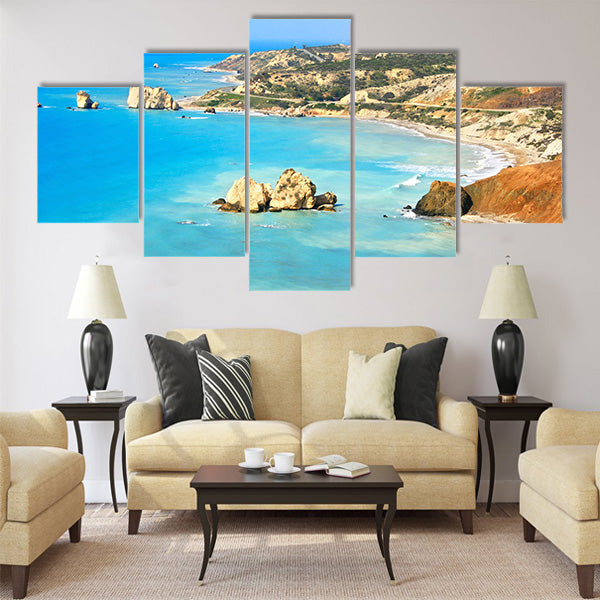 Petra tou Romiou, Aphrodite's legendary birthplace Multi Panel Canvas Wall Art