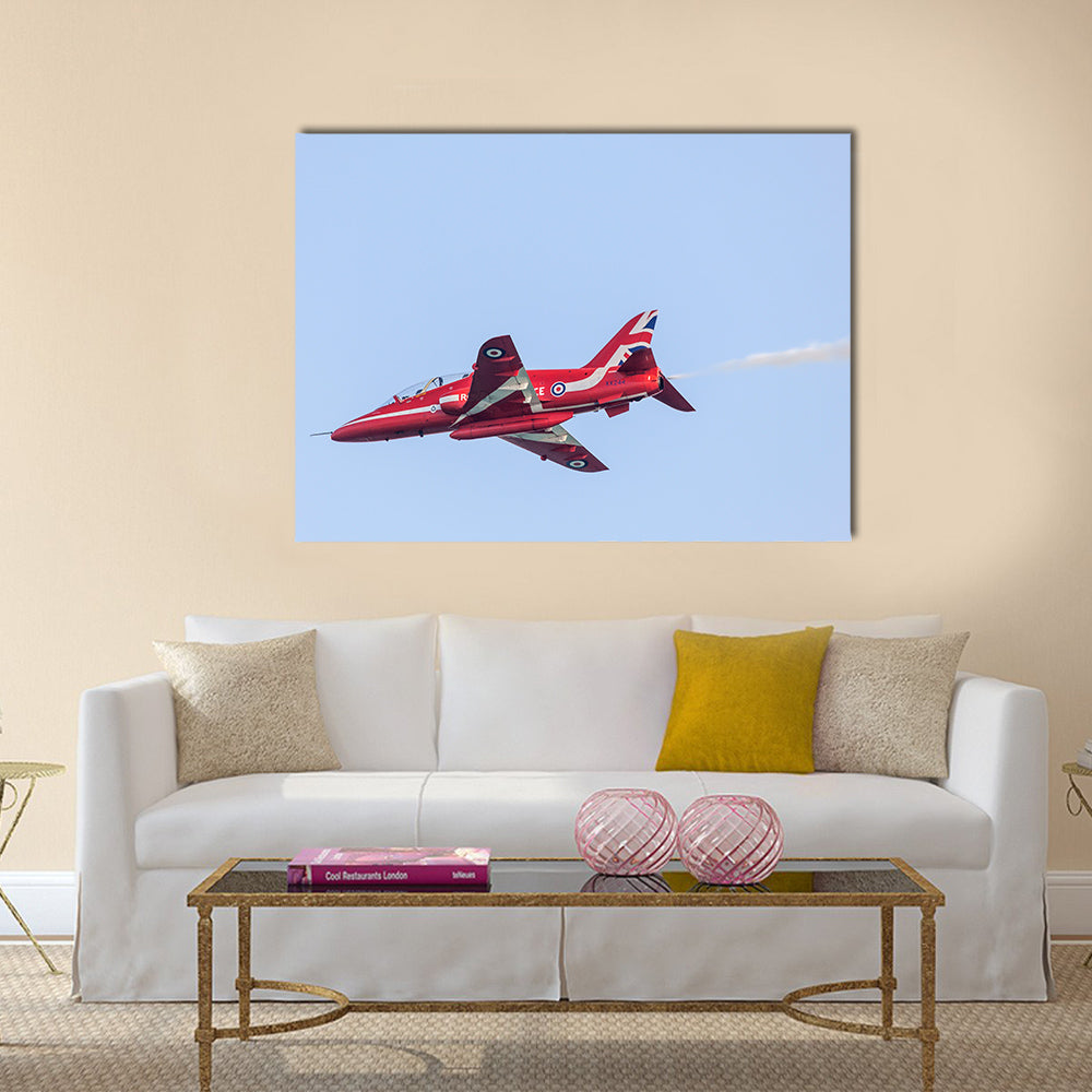 Royal Air Force Aerobatic Team Red Arrows performs in an airshow over the Abu Dhabi Corniche multi panel canvas wall art
