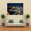 The Aerial Night Shot Of The Beirut In Lebanon, Multi Panel Canvas Wall Art