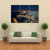 The Aerial Night Shot Of The Beirut In Lebanon, Multi Panel Canvas Wall Art