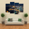 The Aerial Night Shot Of The Beirut In Lebanon, Multi Panel Canvas Wall Art