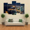 The Aerial Night Shot Of The Beirut In Lebanon, Multi Panel Canvas Wall Art