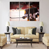 Hockey player with hockey Multi panel canvas wall art