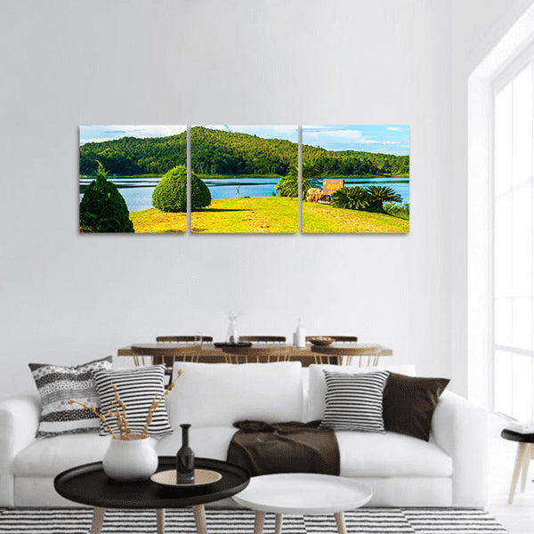 Landscape View of Mae Puem Reservoir, Thailand Panoramic canvas Wall Art