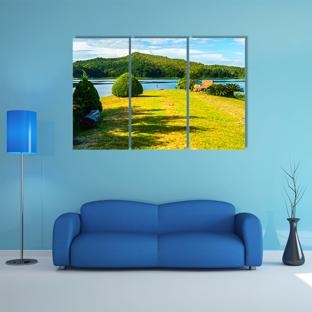 Landscape View of Mae Puem Reservoir, Thailand multi panel canvas wall art