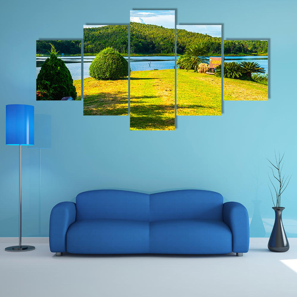 Landscape View of Mae Puem Reservoir, Thailand multi panel canvas wall art
