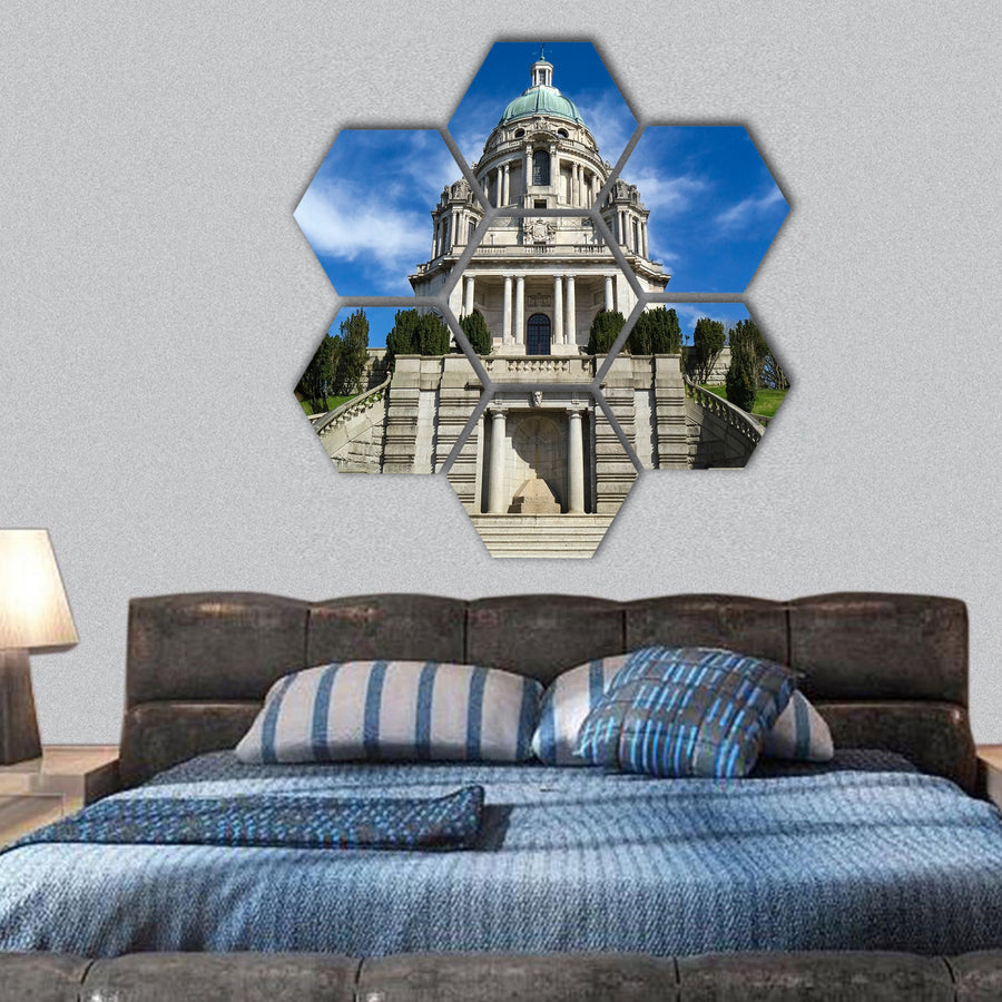 The Ashton Memorial is a folly in Williamson Park hexagonal canvas wall art