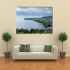 The Aerial Print Of Lake Ohrid Coastline, Macedonia, Multi Panel Canvas Wall Art