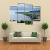 The Aerial Print Of Lake Ohrid Coastline, Macedonia, Multi Panel Canvas Wall Art