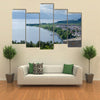 The Aerial Print Of Lake Ohrid Coastline, Macedonia, Multi Panel Canvas Wall Art