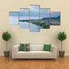 The Aerial Print Of Lake Ohrid Coastline, Macedonia, Multi Panel Canvas Wall Art