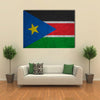 South Sudan flag on an old grunge background Multi Panel Canvas Wall Art