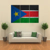 South Sudan flag on an old grunge background Multi Panel Canvas Wall Art