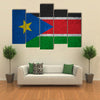 South Sudan flag on an old grunge background Multi Panel Canvas Wall Art