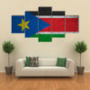 South Sudan flag on an old grunge background Multi Panel Canvas Wall Art