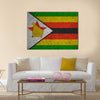 Zimbabwe flag on an old grunge background Multi panel canvas wall art