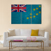 Tuvalu flag on an old grunge background Multi panel canvas wall art