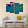 Tuvalu flag on an old grunge background Multi panel canvas wall art