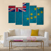 Tuvalu flag on an old grunge background Multi panel canvas wall art