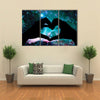 Hands in the shape of a heart, starry night background multi panel canvas wall art