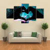 Hands in the shape of a heart, starry night background multi panel canvas wall art