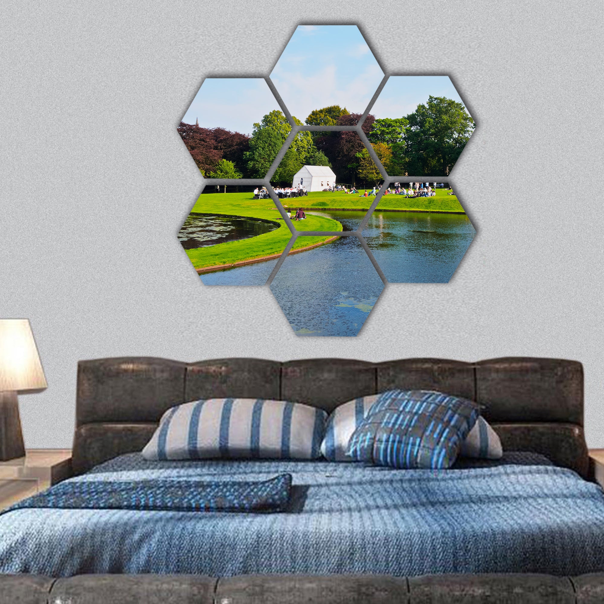 Garden of the Scottish National Gallery of Modern Art hexagonal canvas wall art