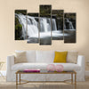 Beautiful waterfall landscape image in forest during Autumn Fall multi panel canvas wall art