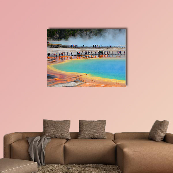 Grand Prismatic Spring, Yellowstone National Park, Wyoming Multi panel canvas wall art