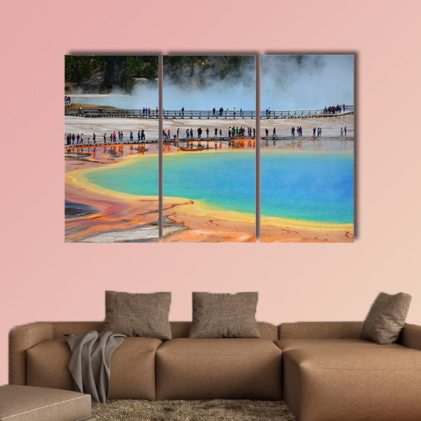 Grand Prismatic Spring, Yellowstone National Park, Wyoming Multi panel canvas wall art