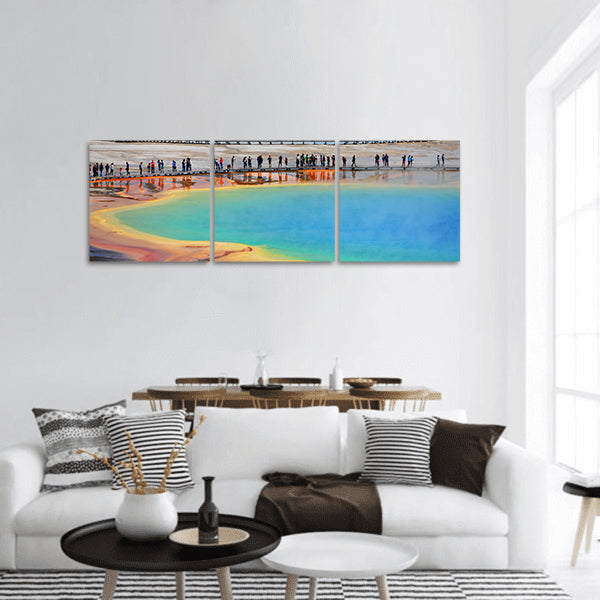 Grand Prismatic Spring, Yellowstone Park, Wyoming Panoramic canvas Wall Art