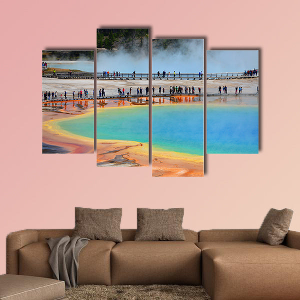 Grand Prismatic Spring, Yellowstone National Park, Wyoming Multi panel canvas wall art