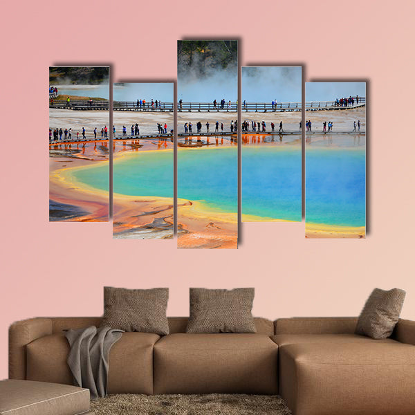 Grand Prismatic Spring, Yellowstone National Park, Wyoming Multi panel canvas wall art