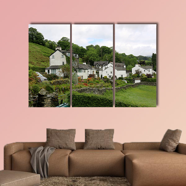 Troutbeck, England Houses Multi panel canvas wall art